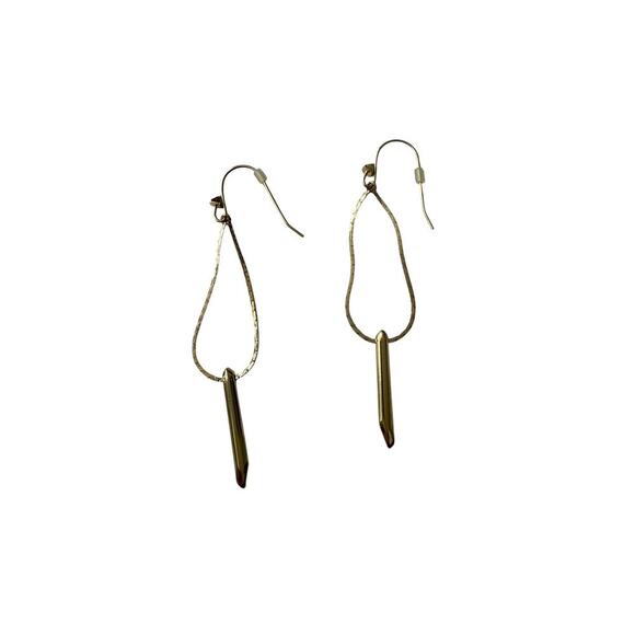 Stella & Dot Women's Gold Pleated Rebel Drop Earrings - Picture 2 of 3